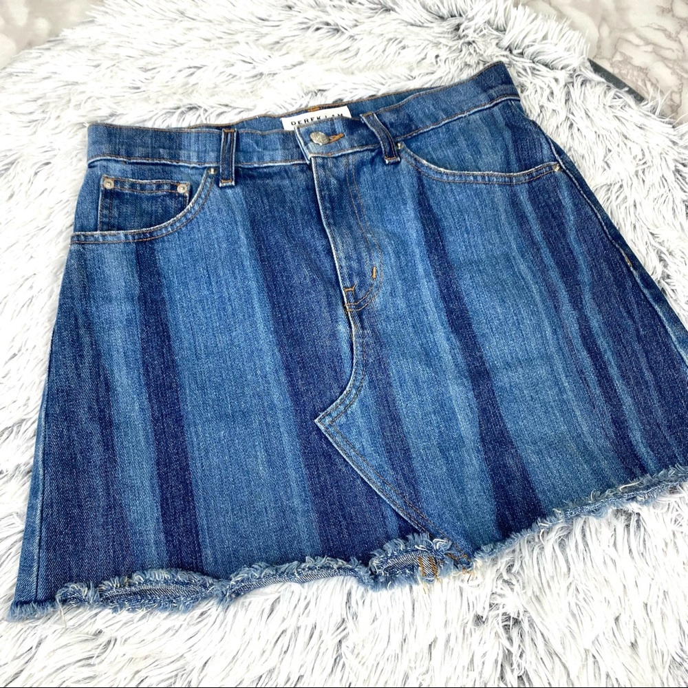 Derek Lam Denim Cleo Crossover Mini Skirt EUC